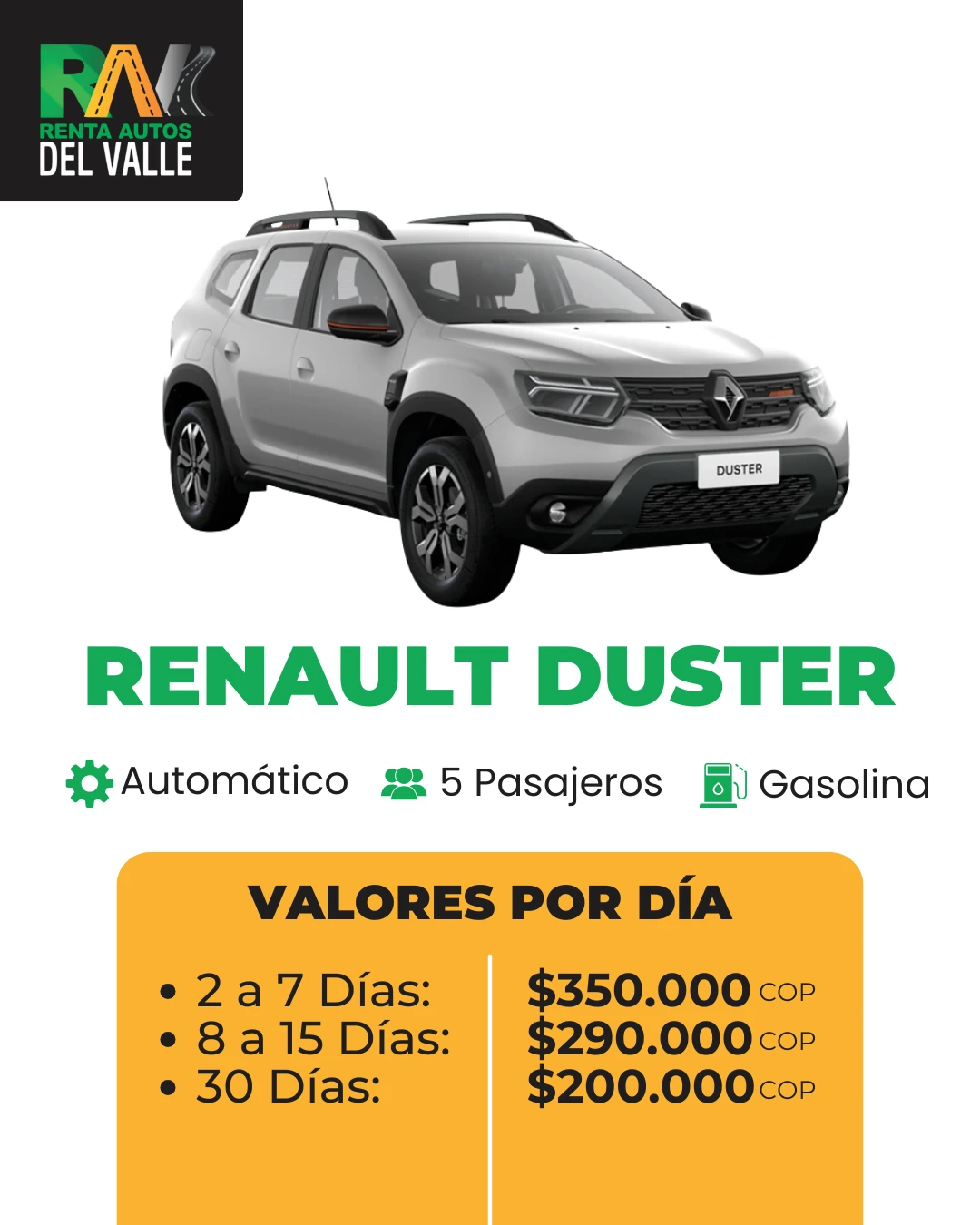 Alquiler Renault Duster Rav Cali