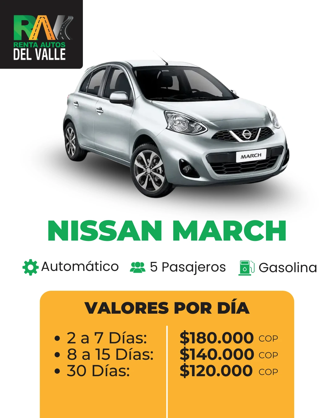 Alquiler Nissan March 2 Rav Cali