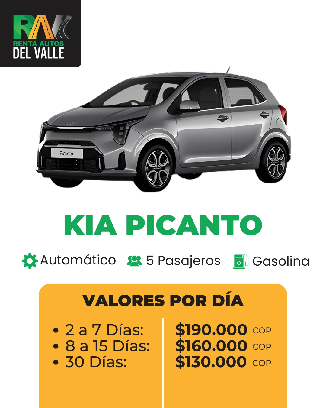 Alquiler Kia Picanto 2 Rav Cali