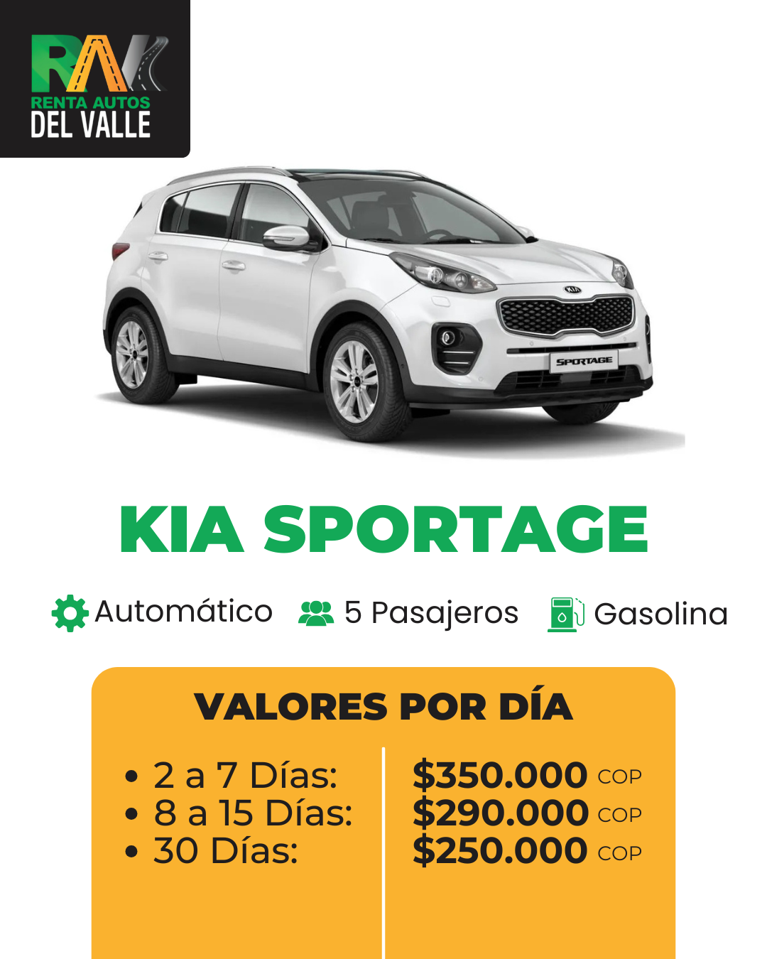 Alquiler Kia Sportage Rav Cali